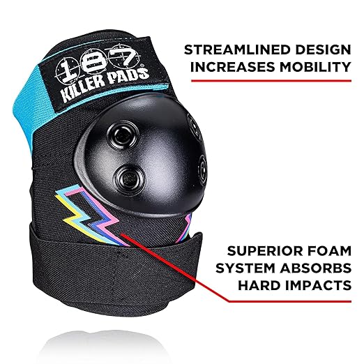 187 Killer Pads Six Pack Pad Set, Elbow Pads, Knee Pads, and Wrist Guards - Ideal for Skateboarding, Roller Skating, and Inline Skating-StrideForce Fitness
