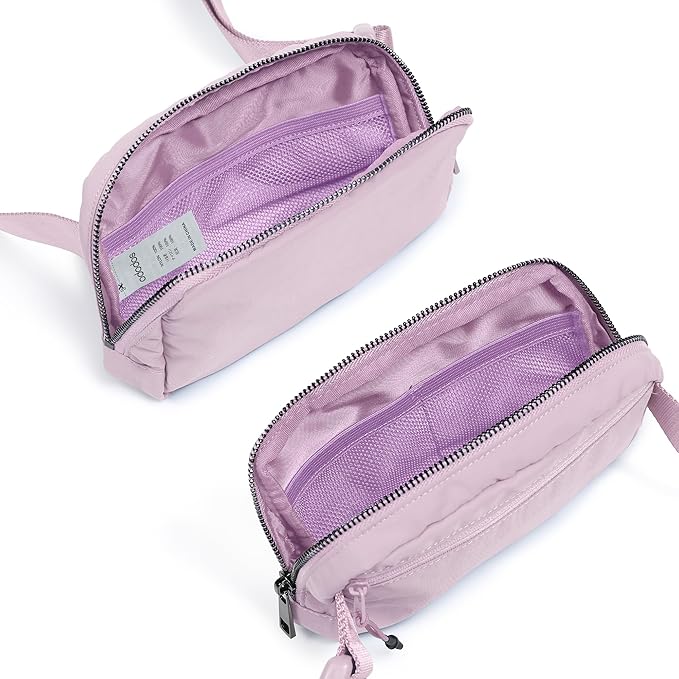 ODODOS Unisex Mini Belt Bag with Adjustable Strap Small Fanny Pack for Workout Running Traveling Hiking, Lavender-StrideForce Fitness