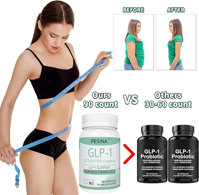GLP-1 Supplement for Women and Men, GLP Activate Expert Formula, GLP1 Naturally Supplement for Hunger & Metabolic Support, Take 3 Times Daily, Before Meal (90 Capsules)-StrideForce Fitness