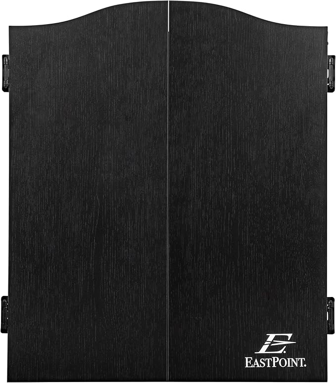 EastPoint Sports Tournament Bristle Dartboard and Easy Hang Cabinet with Electronic Scoreboard and 6 Steel Tip Darts-StrideForce Fitness