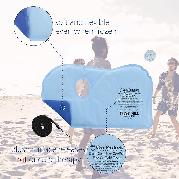 Core Products Dual Comfort CorPak – Reusable hot/Cold Wrist Pain Relief Pack – for Reliable Carpal Tunnel Pain Relief & Recovery; Use hot or Cold; Made in USA –Size: 8.5" x 14"-StrideForce Fitness