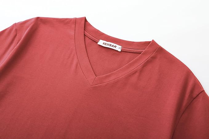 VEIISAR Premium V Neck T Shirts for Men - Modern Fitted Tees Vneck Undershirts-StrideForce Fitness