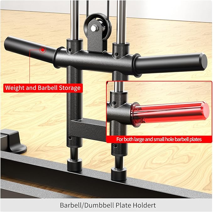 Power Cages Multi-Purpose Squat Rack with Cable Crossover System, Matching Weight Bench, Olympic Barbell Weight Set for Garage and Home Gyms-StrideForce Fitness