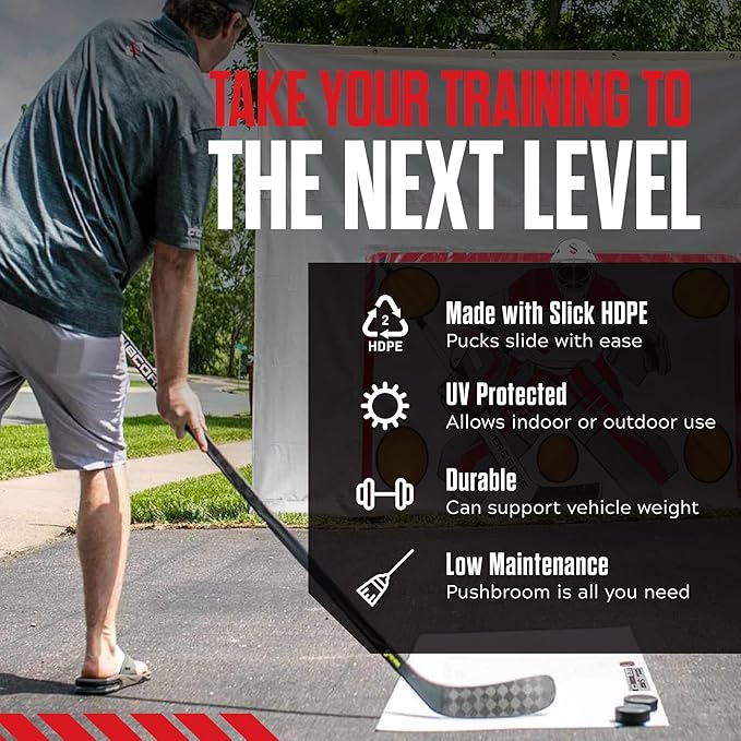 Snipers Edge Hockey - Hockey Shooting Pad - Simulates Real Ice, Heavy Duty, Weather Proof Coating, Portable and Convenient-StrideForce Fitness