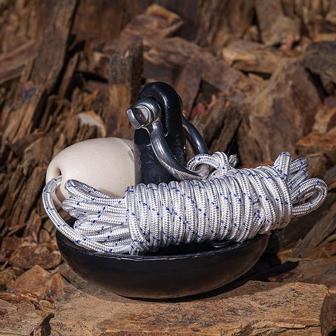 Newport Premium 15lb Mushroom Anchor Kit w/Bag, Rope, Buoy, & Stainless Hardware-StrideForce Fitness