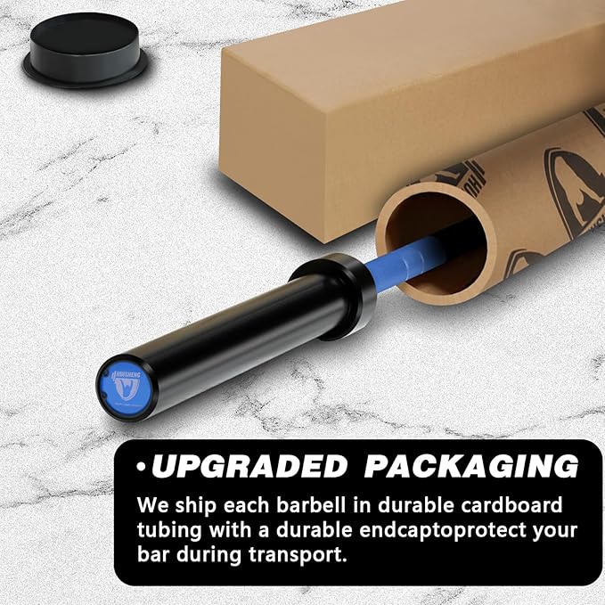 7ft Olympic Barbell for Strength Training and Olympic Weightlifting, 500 700 1000LBS Capacity Available, 2 Inch Bar for Squats, Home Gym Fitness Equipment, Bench Press, Deadlift,Powerlifting-StrideForce Fitness