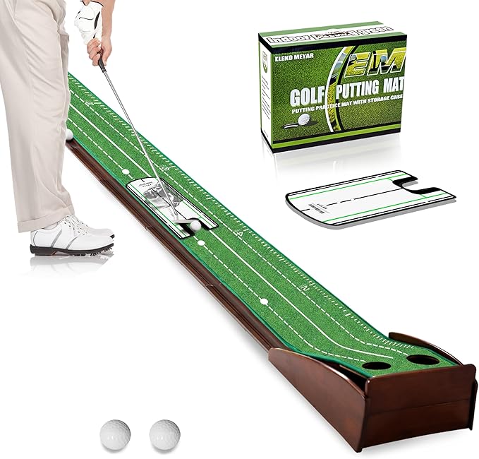 Putting Green Putting matt for Indoors Golf Putting Mat - Indoor Putting with Ball. Putting matt for Golf Practice, Portable and Easy to Clean. Great Gift-StrideForce Fitness