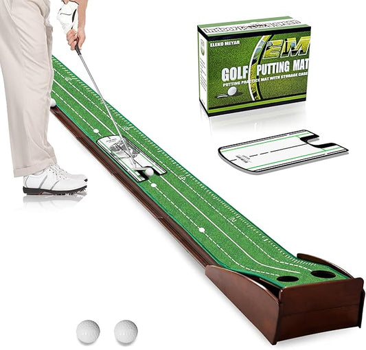 Putting Green Putting matt for Indoors Golf Putting Mat - Indoor Putting with Ball. Putting matt for Golf Practice, Portable and Easy to Clean. Great Gift-StrideForce Fitness
