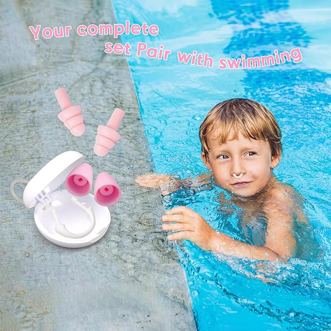 Painless Nose Plugs for Swimming,Nose Plugs for Swimming for Kids (Age 6+) and Adults, Ensure Comfort and Safety in The Water (Red, Small)-StrideForce Fitness