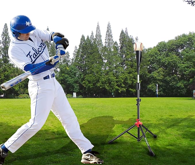 Storgem Batting Baseball tee Softball, Easy to Adjustable Height,Portable Tripod Stand Base Tee for Hitting Training Practice,with Carrying Bag-StrideForce Fitness