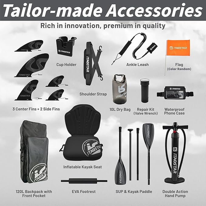 Lead 11‘ x 33" / 12’×35" Inflatable Stand Up Paddle Board - Premium SUP Board Kit - Ultra Stable Paddleboard for Adults & Youth - All Skill Levels - for Lakes, Oceans-StrideForce Fitness