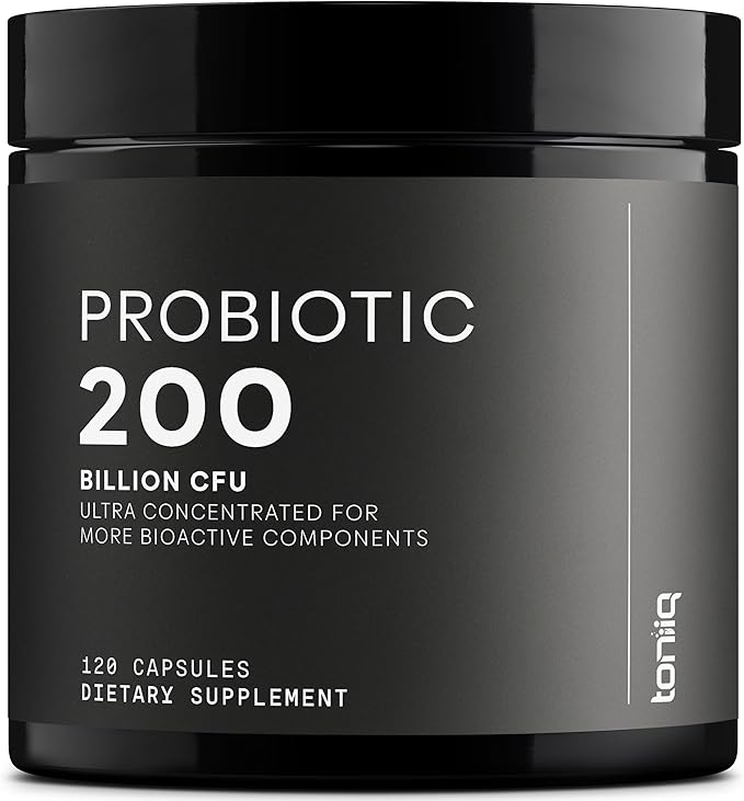 Toniiq 200 Billion CFU Probiotic Supplement 30 Verified Third-Party Tested Strains - Fully Shelf-Stable Probiotics Formula with Prebiotic Blend - Extended Release Capsules-StrideForce Fitness