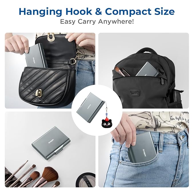 Aluminum Retainer Case for Invisalign Aligners, Partial Mouth Guard Case Denture Retainer Container Case Holder with Vent Holes, Slim Orthodontic Aligner Case for Traveling-1 Pack Gray Blue