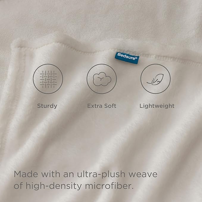 Bedsure Fleece Blanket Twin Blanket Linen - 280GSM Soft Lightweight Plush Cozy Blankets for Bed, Sofa, Couch, Travel, Camping-StrideForce Fitness
