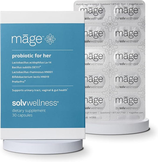 Māge by Solv Wellness Probiotic for Her, Daily Women’s Prebiotic and Probiotics Blend Nutritional Supplements for Digestive, Vaginal PH Balance, Urinary Tract Health Support, 30 Capsules-StrideForce Fitness