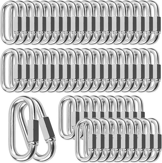 Quick Links, Chain Links Connector, 620lbs Capacity Heavy Duty Carabiner Clips, Galvanized Thread Quick Link Hardware for Safety Chain Swing Gym Hammock, Screw Lock Oval Locking Carabiner-StrideForce Fitness