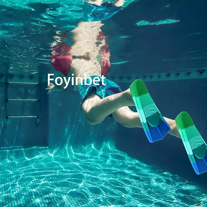 Kids Swim Fins,Short Kids Fins Youth Swimming Flippers for Lap Swimming Training for Children Girls Boys Beginners-StrideForce Fitness