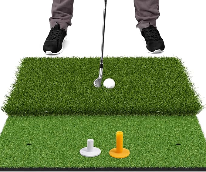 SAPLIZE Foldable Heavy-Duty Golf Hitting Mat, Practice Mat with 10mm EVA Rubber Backing, Larger Size for Indoor/Outdoor Swing and Chipping Practice, Anti-Deformation-StrideForce Fitness