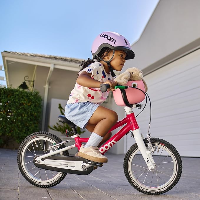 woom GO 2 Bicycle for Children 3 to 4.5 Years Old, 14-Inch Lightweight Bike with Handbrake, Steering Limiter & Chainguard for Boys & Girls - Red-StrideForce Fitness