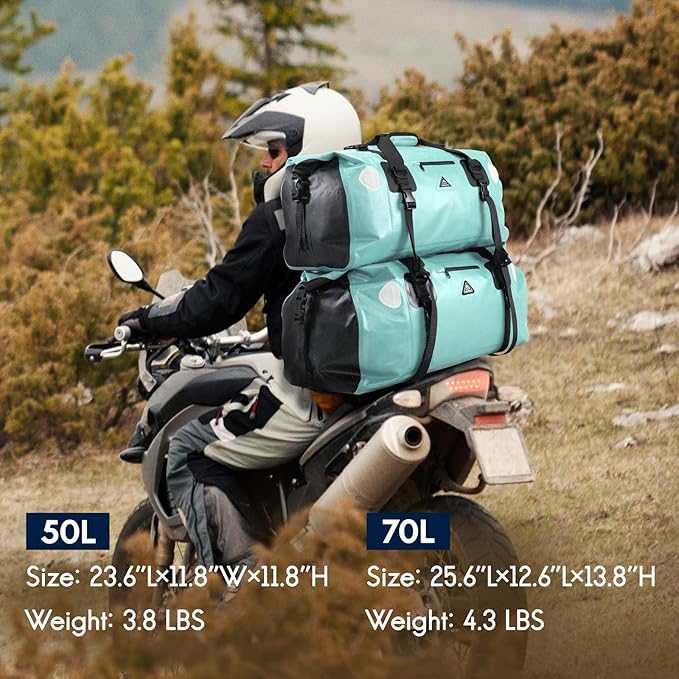 Haimont Waterproof Duffel Bag Roll-top Dry Duffel Bag with Quick-fixed Straps for Motorcycling, Rafting, Boating, SUP, Kayaking, Travel, 50L/70L-StrideForce Fitness