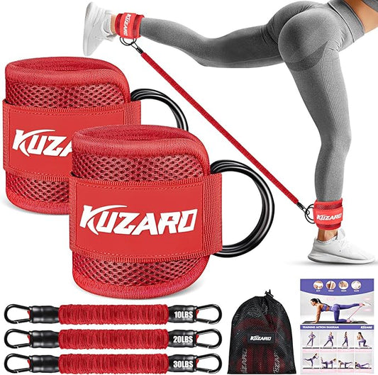 Ankle Resistance Bands with Cuffs for Working Out, Resistance Bands for Women, Exercise Bands for Leg and Glute, Booty Workout Equipment for Kickbacks, Butt and Hip Training, Ankle Weights Bands Set