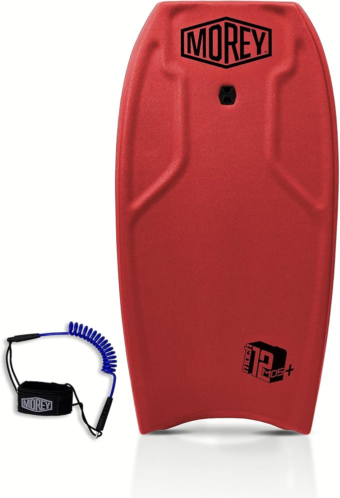 MOREY® Mach 12 MDS, 42.5" Bodyboard. Dynamic Speed Body Boards for Beach, for All Skill Levels, Embedded Fiberglass Stringer, with Coil Leash. Re-Engineered 2025 Model-StrideForce Fitness
