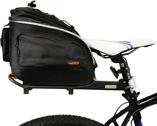 Ibera PakRak Quick-Release Mini Commuter Bike Trunk Bag and Seat-Post Bicycle Carrier Rack Combo