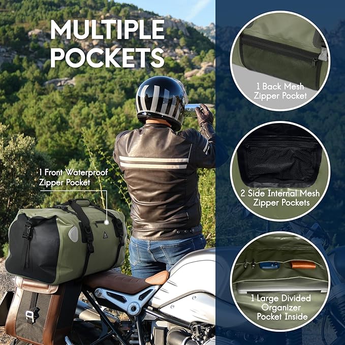 Haimont Waterproof Duffel Bag Roll-top Dry Duffel Bag with Quick-fixed Straps for Motorcycling, Rafting, Boating, SUP, Kayaking, Travel, 50L/70L-StrideForce Fitness