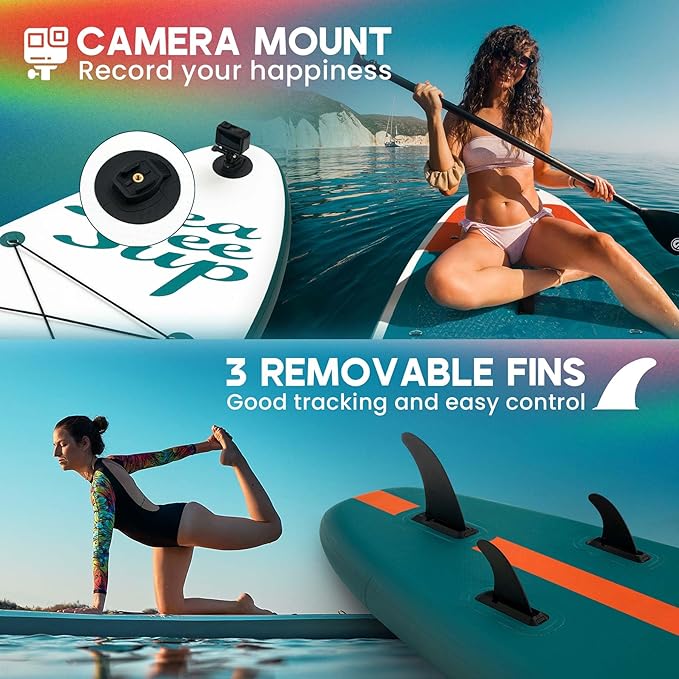 Inflatable Stand Up Paddle Board with Sup Board Accessories, Durable, Lightweight,Wide Stable Design,Wide Non-Slip Deck, Non-Slip Comfort Deck Pink Paddle Board for Women & Girls-StrideForce Fitness