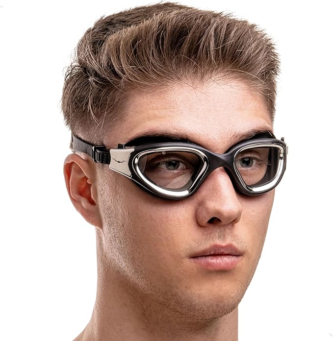 AqtivAqua Swimming Goggles, DX Wide View Swim Goggles for Adult Men Women, Anti Fog No Leaking-StrideForce Fitness