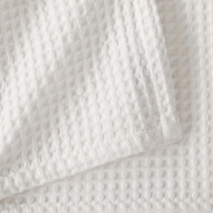 100% Cotton Waffle Weave Queen Bed Blanket | Soft, Breathable, and Lightweight Blanket for All-Seasons | Perfect for Layering | Brielle Collection (King, Ivory)-StrideForce Fitness