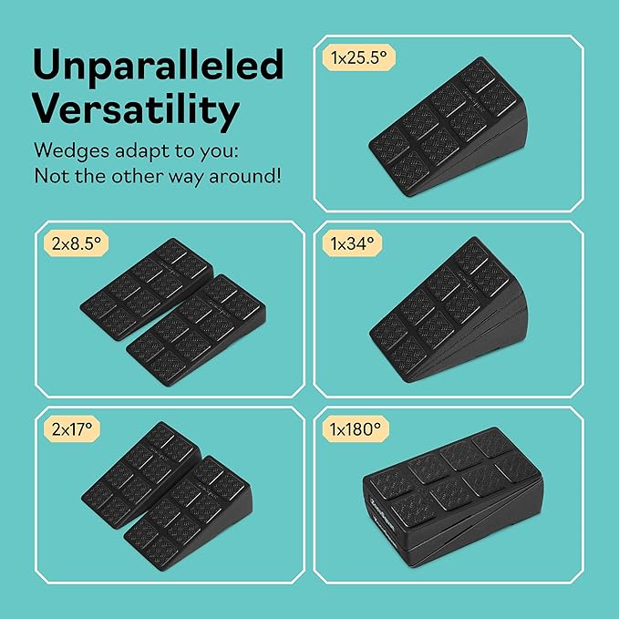 Squat Wedge - Squat Wedge Block 520 LBS Weight Capacity - Slant Board for Calf Stretching - Calf Stretcher Slant Board - yoga blocks-StrideForce Fitness