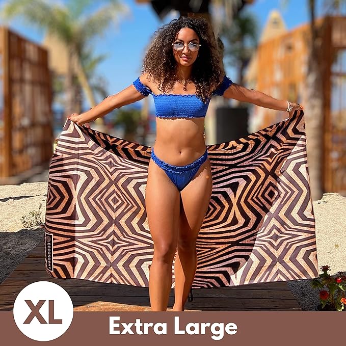 ECCOSOPHY Microfiber Beach Towel - Sand Free Towels are Quick Dry, Light Weight, Super Absorbent - Perfect Pool, Travel, Cruise, Camping Essentials - Oversized Extra Large for Adults 71x35 in-StrideForce Fitness