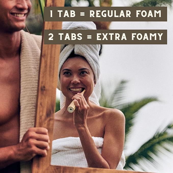 US-Made Toothpaste Tablets, New Improved SLS-Free Formula, 180 Count, Biodegradable Refill Pouch, Natural Mint Flavor, Fluoride Free with Hydroxyapatite, Whitening