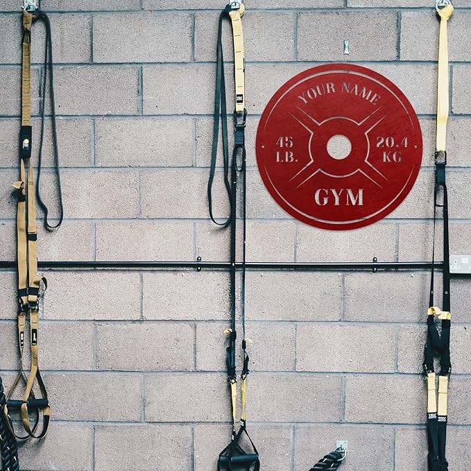 Personalized Home Gym LED Tin Metal Sign Multiple Sizes, Weight Lifting Exercise Workout Room Training Fitness Center Motivational Inspirational Quotes Decor Wall Art Hanging Accessories (09 LED)-StrideForce Fitness