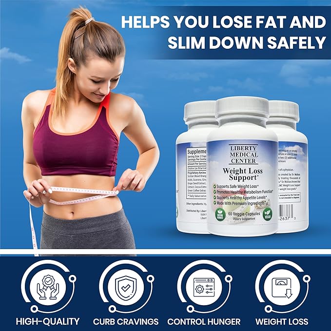 Doctor Recommended Healthy Weight Loss Supplement | Appetite Suppressant for Weight Loss | Fat Burner for Women and Men | Vegan, Non-GMO, Gluten Free | Metabolism Booster | 60 Count (30-Day Supply)-StrideForce Fitness