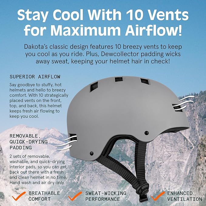 Retrospec Dakota Adult Bike Helmet for Adults - Multi-Sport Protection for BMX, Skating, Scooter, and Skate - Adult Men Skateboard Helmets-StrideForce Fitness