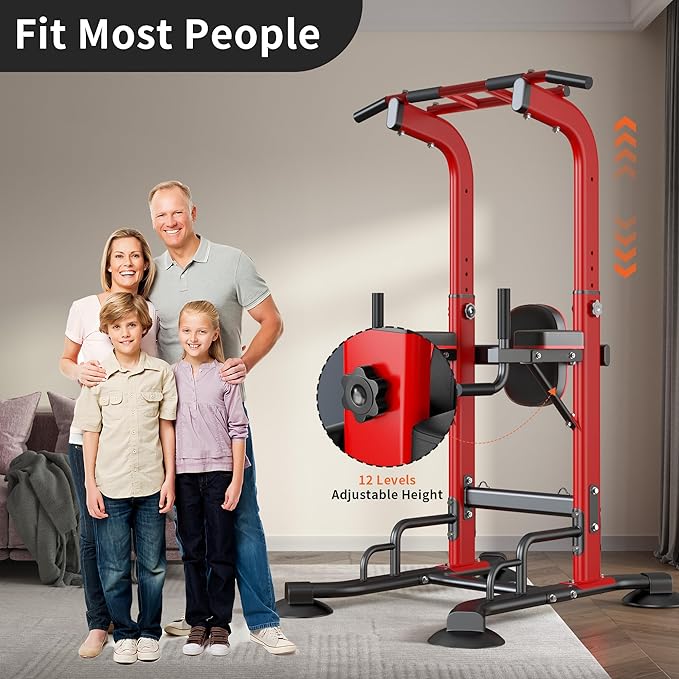 sogesfurniture Adjustable Dip Station & Pull Up Bar – Heavy Duty Calisthenics Workout Equipment for Home Gym, Multi-Function Fitness Training with Push Up Handles, Dips, Pull Ups & Push Ups-StrideForce Fitness