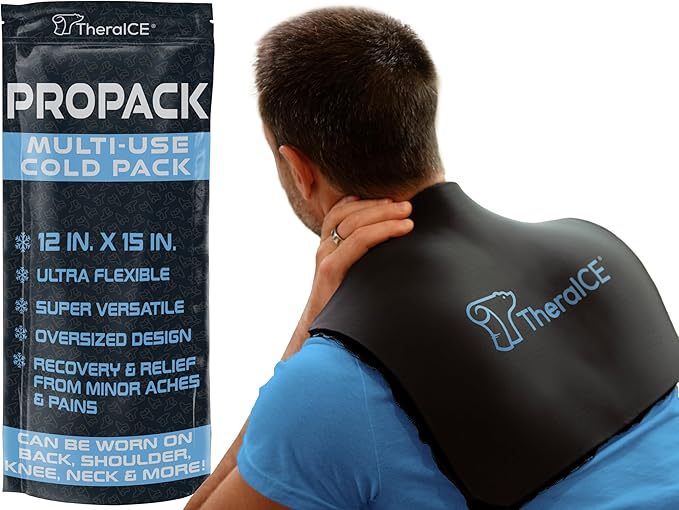 TheraICE PROpack Cold Therapy Reusable Cold Gel Ice Pack - Extra Large 12x15 - Great for Muscular Back Pain, Shoulder, Hip Knee - Oversized Multipurpose Cold Icepack for Minor Aches & Pains-StrideForce Fitness