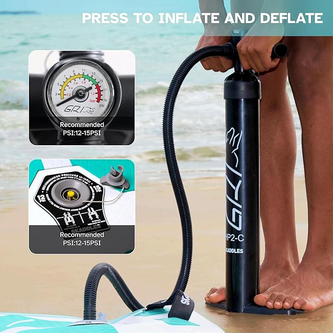 10’6’’ Portable Inflatable Stand Up Paddle Board (SUP) for Adults and Youth with Non-Slip Deck – Complete Accessories Kit, Perfect for Fishing, Yoga, Fitness & Family Fun-StrideForce Fitness