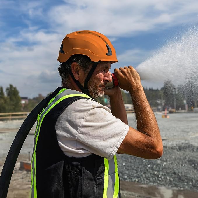 GE Safety Helmet: ANSI Type 2 Class G & E, Advanced Impact Technology, Ultra Comfortable Memory Foam, Heat Stress Reduction, Compatible with Accessories, Adjustable Size OSHA Approved-StrideForce Fitness