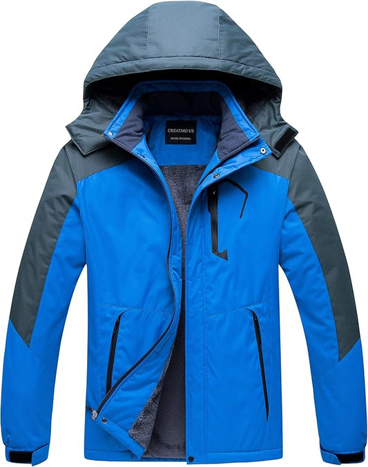 CREATMO US Men's Mountain Waterproof Ski Jacket - Windproof Snowboarding Warm Winter Coat Raincoat-StrideForce Fitness