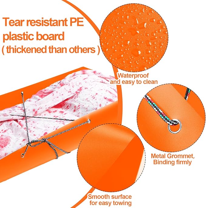 2 Pcs Deer Drag Sleds Deer Sled Game Hauler with 2 Pcs Heavy Duty Drag Strap for Duck Hunting Ice Fishing Accessories Rope Pulling Harness for Hunting Gift-StrideForce Fitness