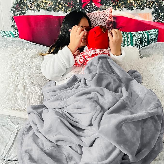 Bedsure Fleece Blanket Twin Size Light Grey - 300GSM Lightweight Plush Fuzzy Cozy Soft Warm Blanket for Bed, Sofa, Couch, Travel, Camping, 60x80 inches-StrideForce Fitness