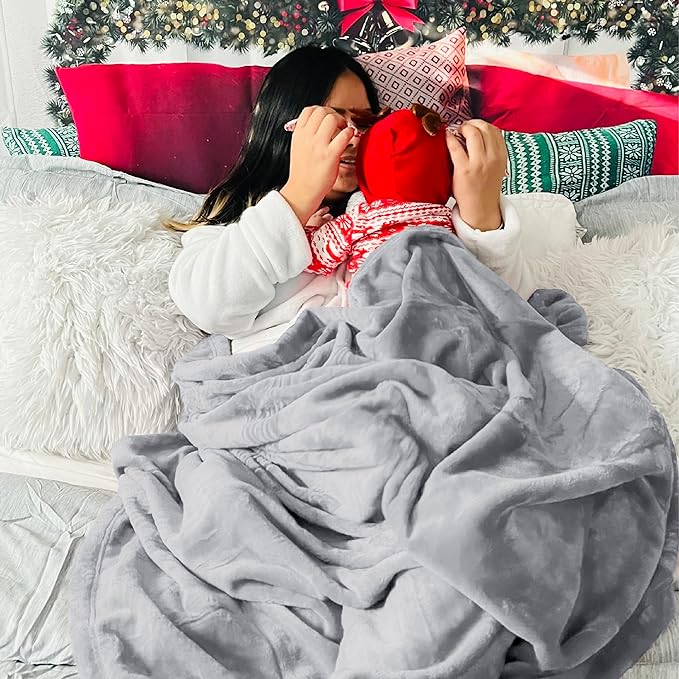 Bedsure Fleece Blankets King Size Light Grey - Bed Blanket Soft Lightweight Plush Cozy Fuzzy Luxury Microfiber, 108x90 inches-StrideForce Fitness