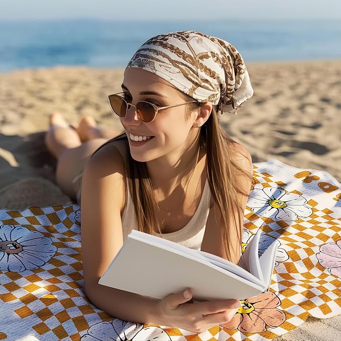 JML Personalized Beach Towel with Name, Custom Flower Beach Towel, Customized Microfiber Pool Towel, Quick Dry & Absorbent Swim Towel for Adult,Anniversary, Birthday, Summer Holiday,Vacation-StrideForce Fitness