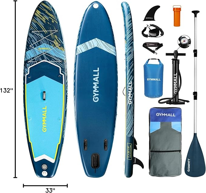Paddle Board, Inflatable Stand Up SUP Paddle Boards for Adults & Youths of All Skill Levels, Wide & Non-Slip Deck Design Blow Up Paddleboards with Premium Accessories & Storage Bag-StrideForce Fitness