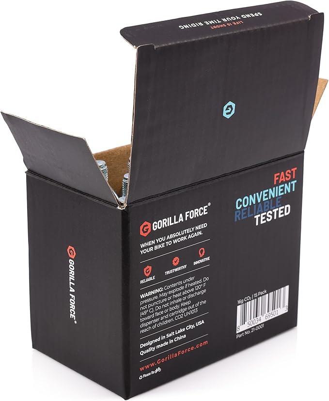 Threaded CO2 Cartridges, 16g for Bike Tire Inflators-StrideForce Fitness