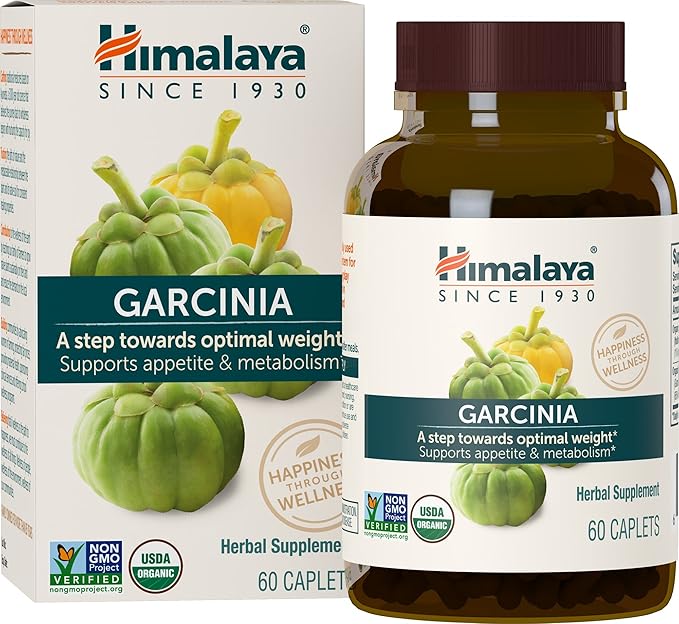 Himalaya Organic Garcinia Cambogia Herbal Supplement, Appetite Support, Lipid Metabolism, Weight Support, USDA Organic, Non-GMO, Vegan, 600 mg, 60 Plant-Based Caplets, 30 Day Supply-StrideForce Fitness