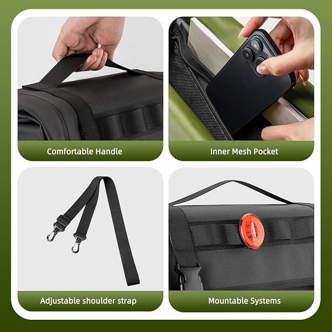 ROCKBROS Bike Panniers 15L Capacity Waterproof Bike Rack Bag Bicycle Panniers for Cycling Commuting Bikepacking Black-StrideForce Fitness